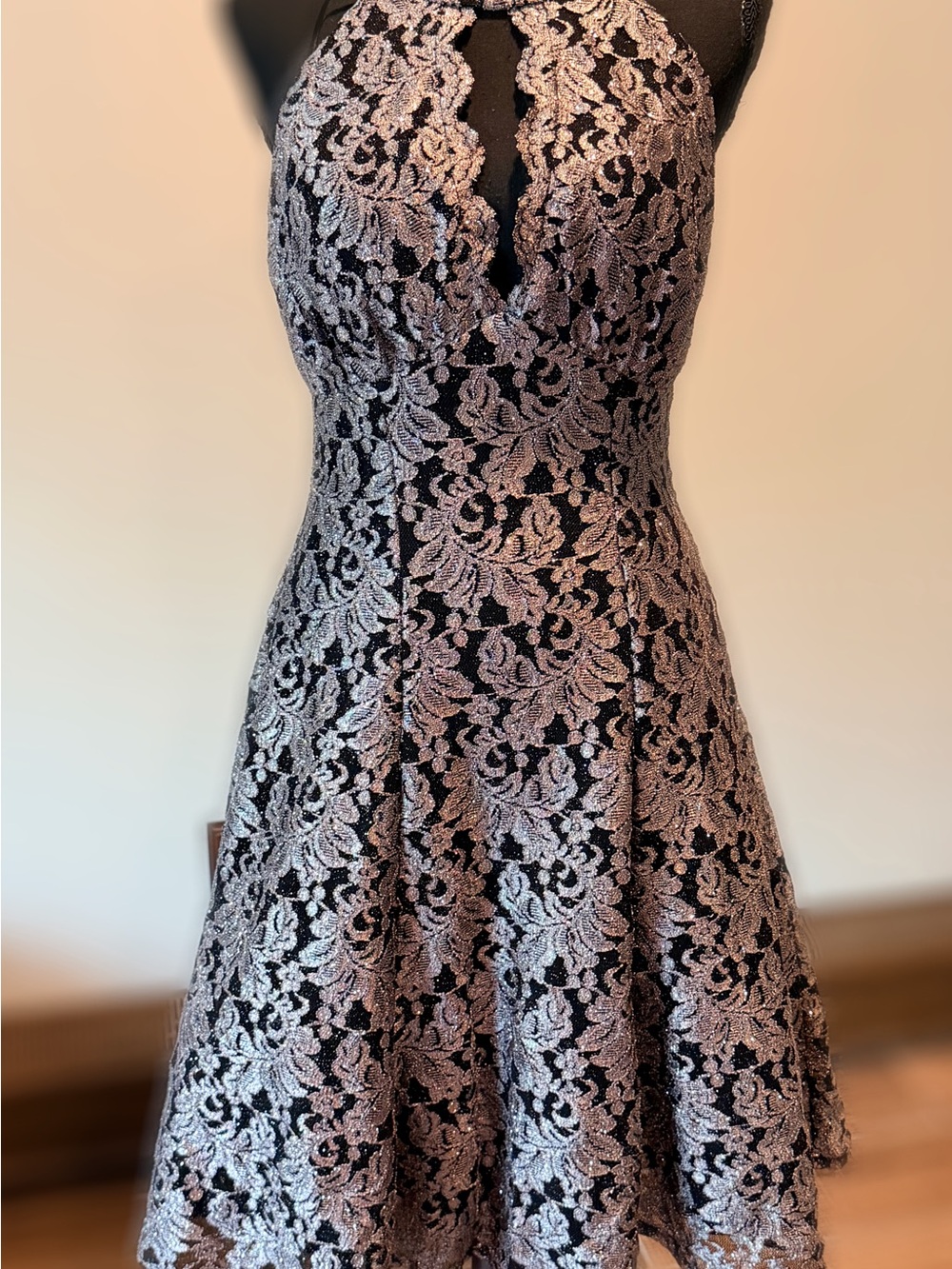 R&M Richards Black Dress -Halter top Detail